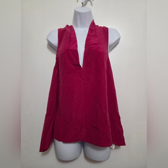 Joie Tops - Joie "Ocana" Fuchsia Silk Sleeveless Top Size Large NWOT